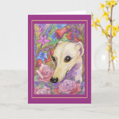 Carte Whippet timide de fleur (Fleur jaune)