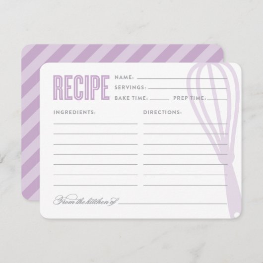 Carte Whisk rétro en violet | Recette (Devant / Derrière)