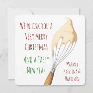 Carte Whisk You Merry Christmas and Tasty New Year Pun