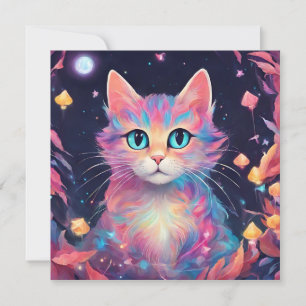 Carte Whiskers cosmiques - Peinture de chats
