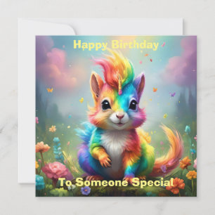 Carte Whiskers of Wonder : L'écureuil à licorne arc-en-c