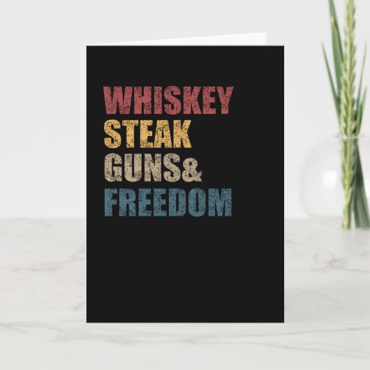 Carte Whiskey Steaks Armes À Feu Et Liberté États-Unis D (Devant)