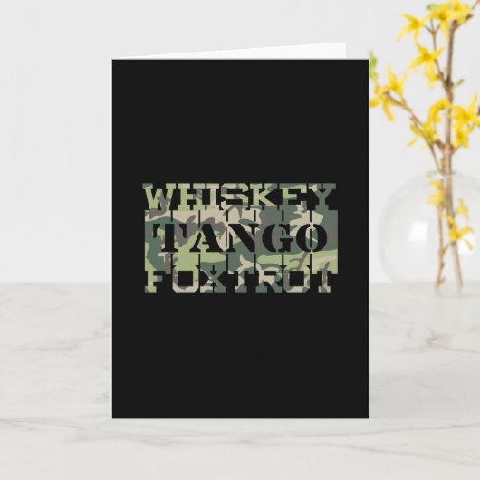 Carte Whiskey Tango Foxtrot WTF Camouflage vert (Fleur jaune)