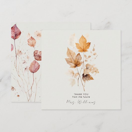 Carte Whispers of Fall Fête des mariées Cream Merci (Devant / Derrière)