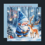 Carte Whispers of Winter Magic<br><div class="desc">Whispers of Winter Magic Christmas Cards Un tableau hivernal qui fait chaud au coeur, où un gnome gai et un renne doux partagent un moment tranquille sous la neige qui tombe doucement. Nichés dans une forêt de pins et de lumières scintillantes, leurs liens rayonnent de chaleur et d'émerveillement. Des ornements...</div>