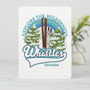 Carte Whistler Canada, explorer la nature, logo ski