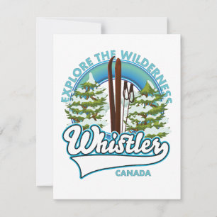 Carte Whistler Canada, explorez la nature sauvage, logo 
