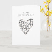 Carte White Aesthetic Mother's Day Greeting Card (Fleur jaune)