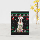 Carte White Boxer Dog Ugly Christmas Sweater Funny Xmas (Fleur jaune)