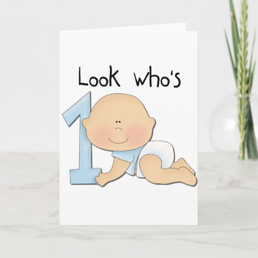 Carte White Boy 1st Birthday Tshirts et cadeaux (Devant)