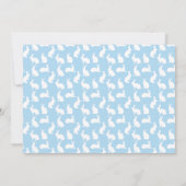 Carte White Bunnies On Blue With Custom Photo Easter (Dos)