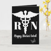 Carte White Caduceus Happy Nurses Week (Fleur jaune)