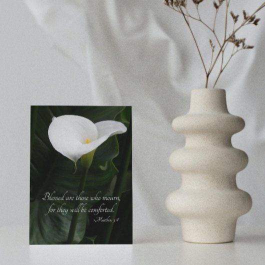 Carte White Calla Lily Sympathie religieuse