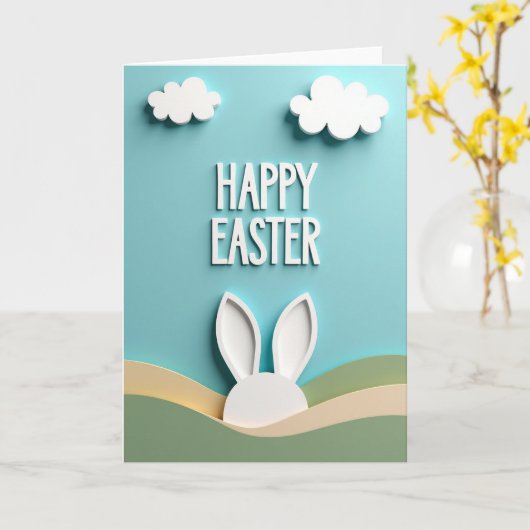 Carte White Cloud Easter Scene Card (Fleur jaune)