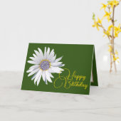 Carte White Daisy Green Arrière - plan Anniversaire (Fleur jaune)