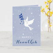 Carte White Dove Happy Hanoukka Sparkles & Snowflakes (Fleur jaune)