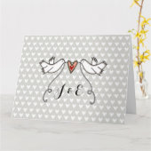 Carte White Doves Love Heart Mariage Salutations (Fleur jaune)
