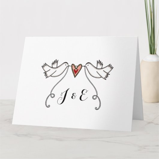 Carte White Doves Love Heart Mariage Salutations (Devant)
