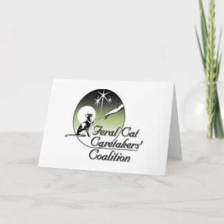 Carte White Feral Cat Logo Greeting Cards