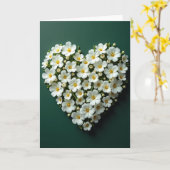 Carte White Floral Heart Love Card (Fleur jaune)