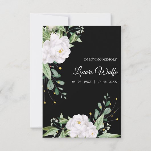 Carte White Floral Wreath Memorial Funeral Loved One (Devant)