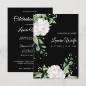 Carte White Floral Wreath Memorial Funeral Loved One (Devant / Derrière)