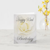 Carte White Flower Happy 93rd Birthday (Fleur jaune)