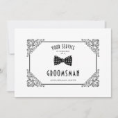 Carte White Groomsman Vintage Luxueux Filigree (Devant)