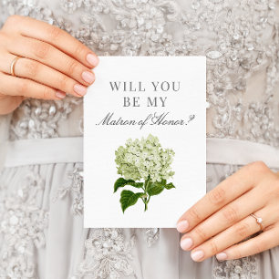 Carte White Hydrangea Will you be My Matron of Honor