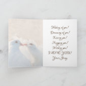 Carte White Kissing Doves - Love personnalisable (Intérieur)