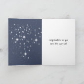 Carte White Kitten Hanging from Tulle Hammock and Cloud (Intérieur)