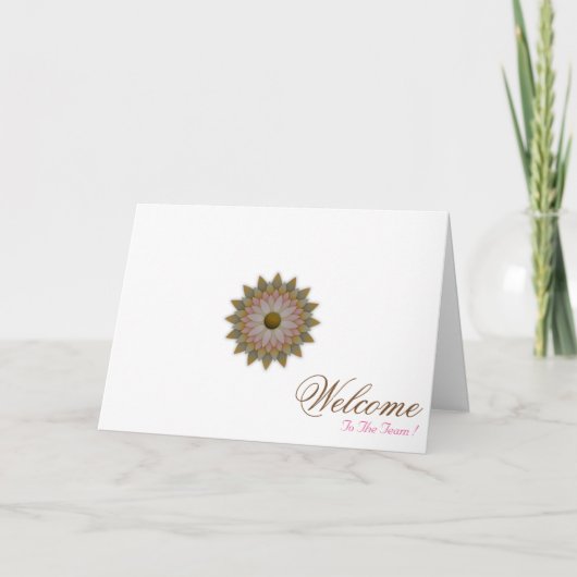 Carte White Minimal Lotus Art Bienvenue (Devant)