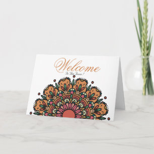 Carte White Minimal Lotus Welcome Wishing