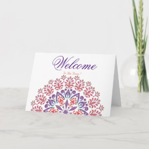 Carte White Minimal Lotus Welcome Wishing
