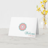 Carte White Minimal Mandala Art Welcome Wishing (Fleur jaune)