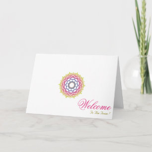Carte White Minimal Mandala Art Welcome Wishing