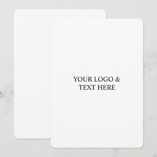 Carte White Personalized – Your Logo & Text Here (Devant / Derrière)