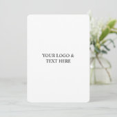 Carte White Personalized – Your Logo & Text Here (Debout devant)