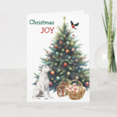 Carte White Pit Bull, Bullfinch et Holiday Tree (Devant)