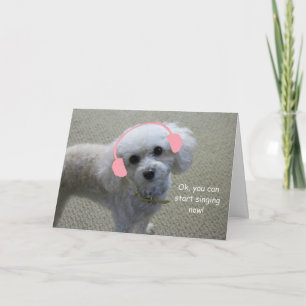 Carte White Poodle Birthday Card by Focus for a Cause
