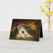Carte WHITE RAT HALLOWEEN Card (Fleur jaune)