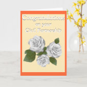 Carte White Roses félicitations Civil Partnership (Fleur jaune)