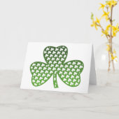 Carte White Shamrocks à Green Shamrock Greeting Card (Fleur jaune)