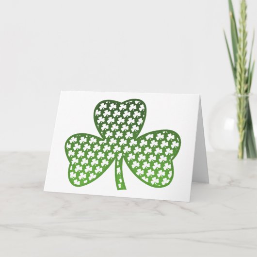 Carte White Shamrocks à Green Shamrock Greeting Card (Devant)
