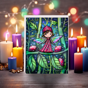 Carte White Spotted Ladybug Fairy Molly Harrison