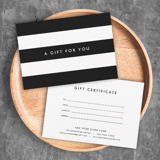 Carte White Stripes & Custom Color Gift Certificate