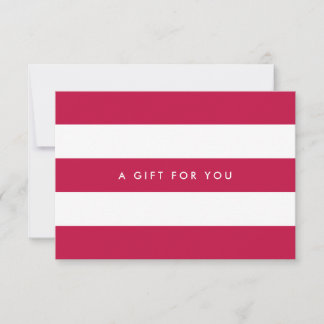 Carte White Stripes & Custom Color Gift Certificate