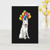 Carte White Swiss Shepherd with Ballons Gift (Fleur jaune)