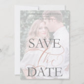 Carte White Trendy Transparency Effect Photo Wedding (Devant)