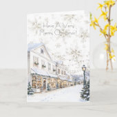 Carte White Winter Snowflakes Christmas Town (Fleur jaune)